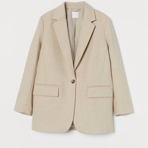 NWT H&M Wool Blend Blazer in Light Beige size Medium